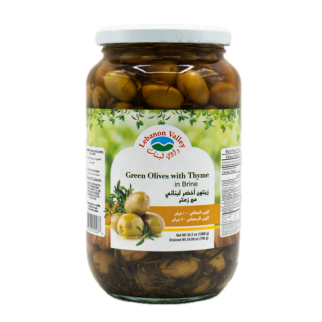 Lebanon Valley Green Olives with Thyme in Brine 35.2oz / 1kg