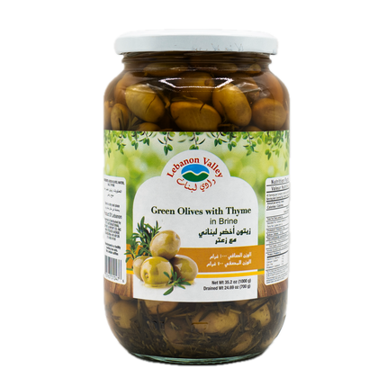 Lebanon Valley Green Olives with Thyme in Brine 35.2oz / 1kg