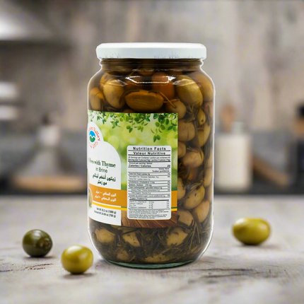 Lebanon Valley Green Olives with Thyme in Brine 35.2oz / 1kg