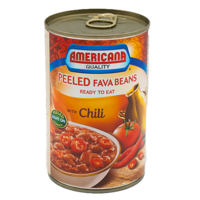 Americana Peeled Fava Beans with Chili 15.89oz / 450g