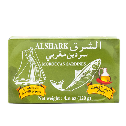 Alshark Moroccan Sardines in Olive Oil & Chili Pepper 4.23oz / 120g
