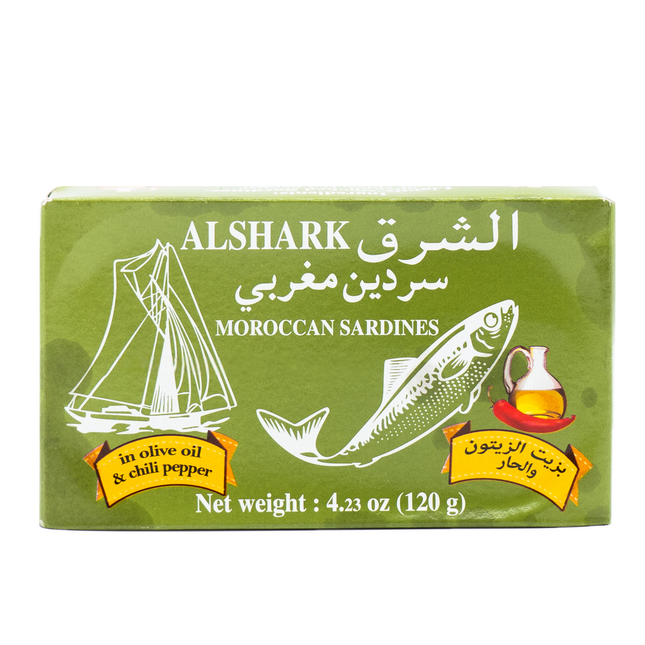 Alshark Moroccan Sardines in Olive Oil & Chili Pepper 4.23oz / 120g