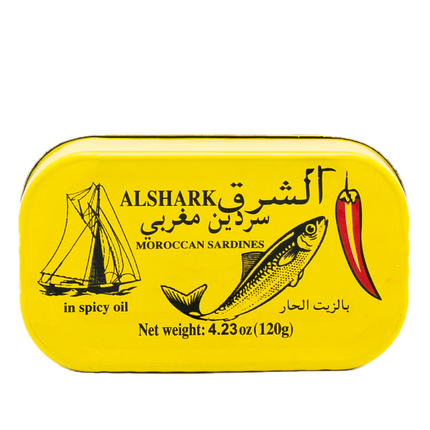 Alshark Moroccan Sardines in Spicy Oil 4.23oz / 120g
