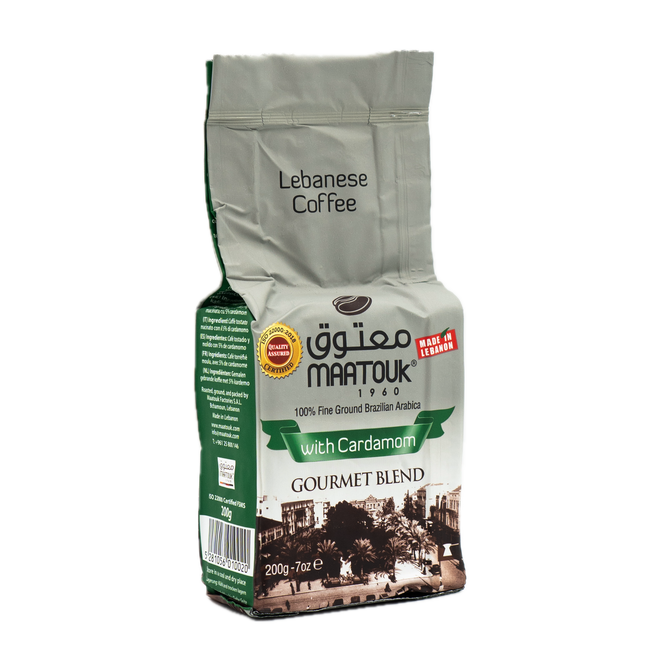 Maatouk Lebanese Coffee Gourmet Blend with Cardamom 7oz / 200g