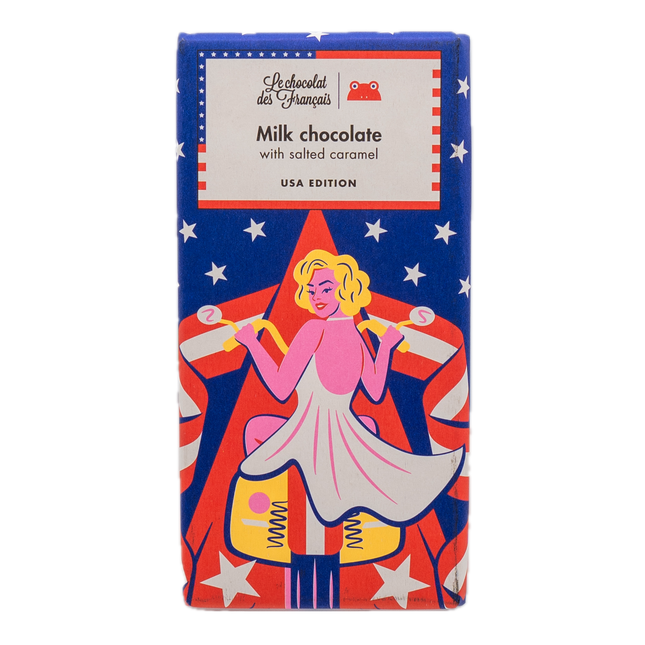 Le Chocolat des Français Milk Chocolate Bar with Salted Caramel (Marilyn) 2.8oz / 80g