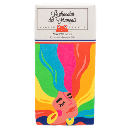 Le Chocolat des Français 71%  Extra Dark Chocolate Bar (Rainbow) 2.8oz / 80g