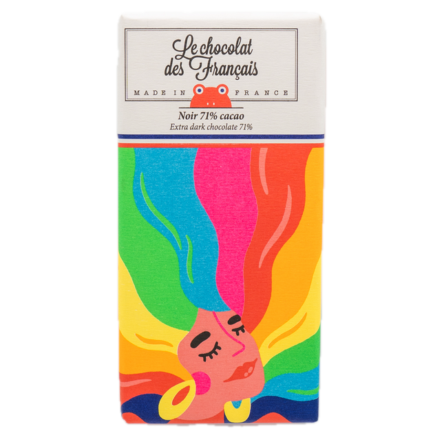 Le Chocolat des Français 71%  Extra Dark Chocolate Bar (Rainbow) 2.8oz / 80g