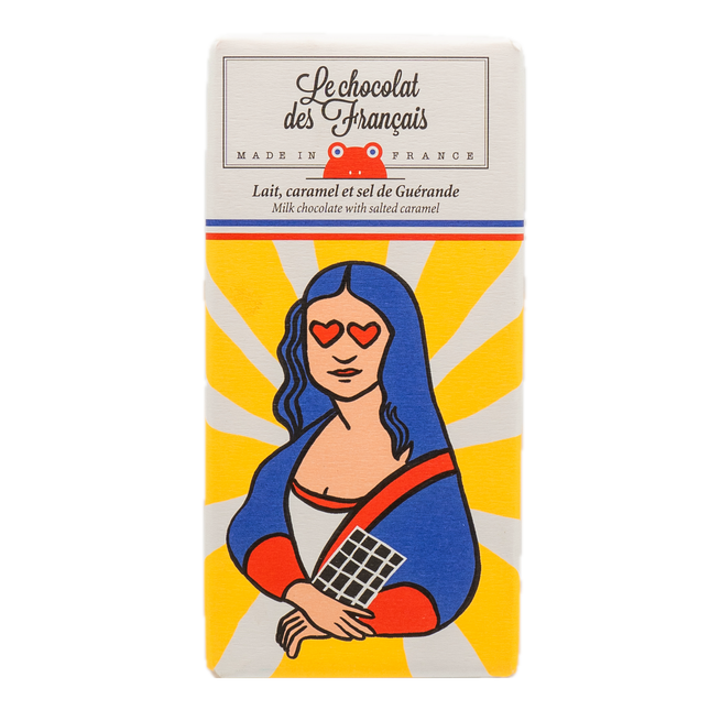 Le Chocolat des Français Milk Chocolate Bar with Salted Caramel (Joconde) 2.8oz / 80g