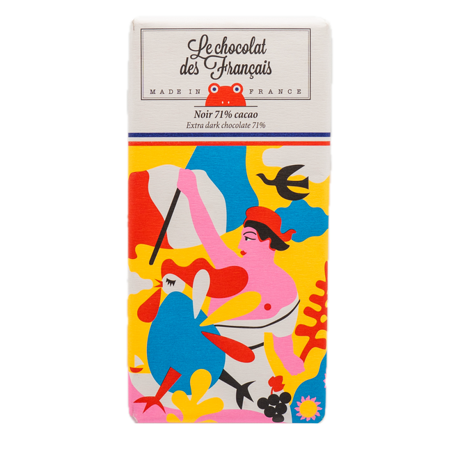 Le Chocolat des Français 71%  Extra Dark Chocolate Bar (Liberté) 2.8oz / 80g
