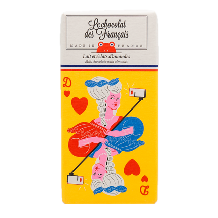 Le Chocolat des Français Milk Chocolate Bar with Almonds (Marie Antoinette) 2.8oz / 80g