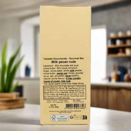 Comptoir du Cacao Milk Chocolate Bar with Caramelized Pecans 3.17oz / 90g