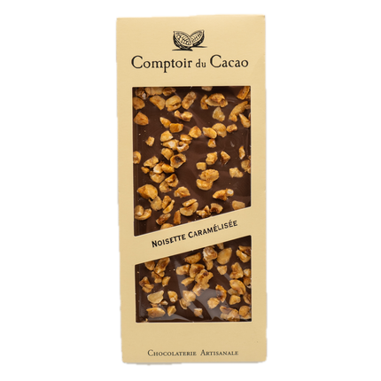 Comptoir du Cacao Milk Chocolate Bar with Caramelized Hazelnuts 3.17oz / 90g