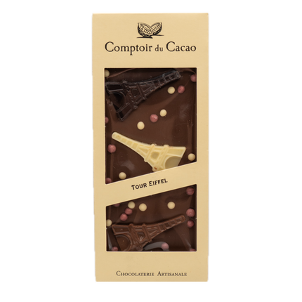 Comptoir du Cacao Milk Chocolate Bar with Eiffel Tower (Tour Eiffel) 3.17oz / 90g