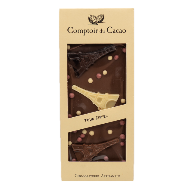 Comptoir du Cacao Milk Chocolate Bar with Eiffel Tower (Tour Eiffel) 3.17oz / 90g