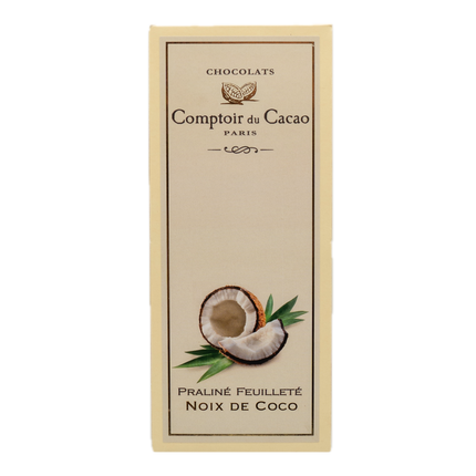 Comptoir du Cacao Praliné-filled White Chocolate Bar with 36% Cacao Coconut (11%) 2.82oz / 80g