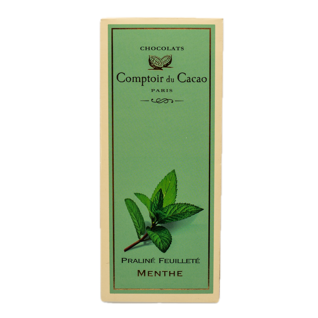 Comptoir du Cacao Praliné-filled 72% Dark Chocolate Mint Bar (0.1%) 2.82oz / 80g