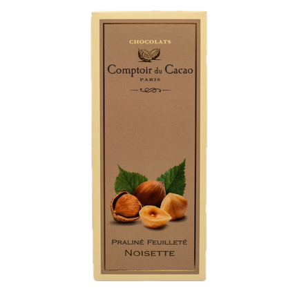 Comptoir du Cacao Praliné-filled 72% Dark Chocolate Bar Hazelnut (32%) 2.82oz / 80g