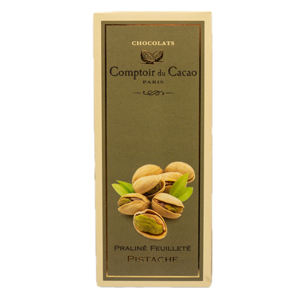 Comptoir du Cacao Praliné-filled 36% Milk Chocolate Pistachio Bar (5.5%) 2.82oz / 80g