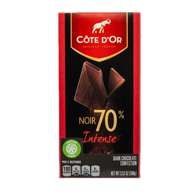 Côte d'Or 70% Dark Chocolate Confection Bar 3.52oz / 100g