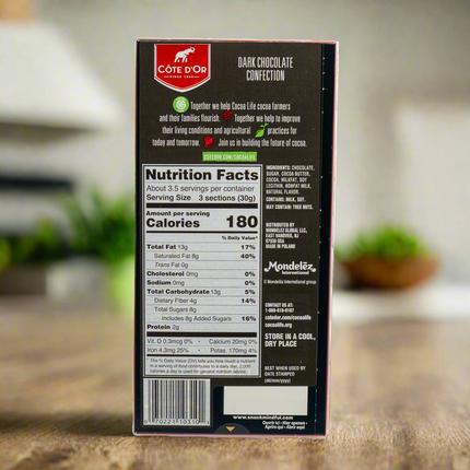 Côte d'Or 70% Dark Chocolate Confection Bar 3.52oz / 100g