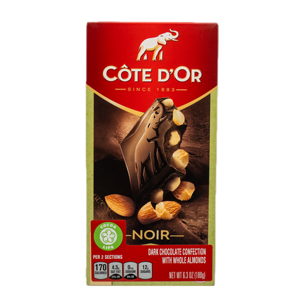 Côte d'Or Dark Chocolate Confection with Whole Almonds 6.3oz / 180g