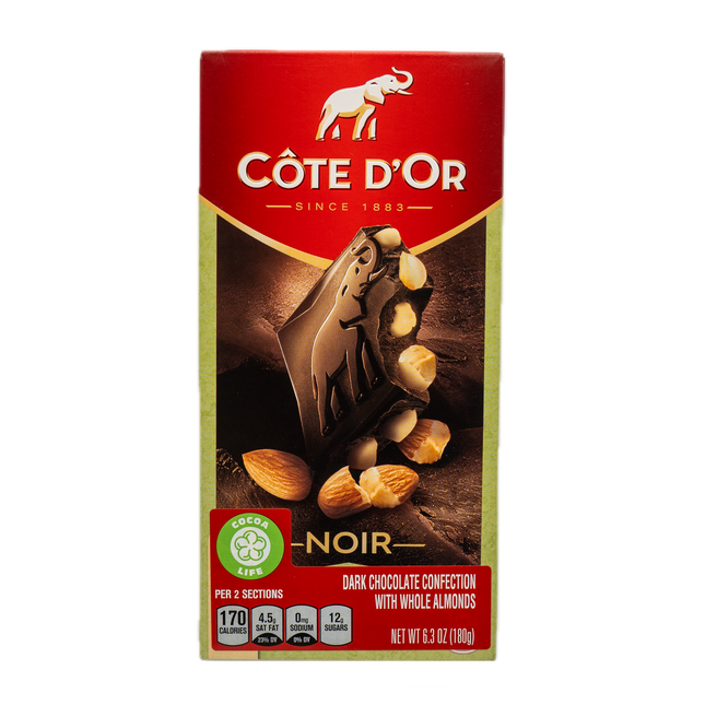 Côte d'Or Dark Chocolate Confection with Whole Almonds 6.3oz / 180g