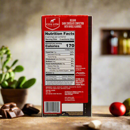Côte d'Or Dark Chocolate Confection with Whole Almonds 6.3oz / 180g