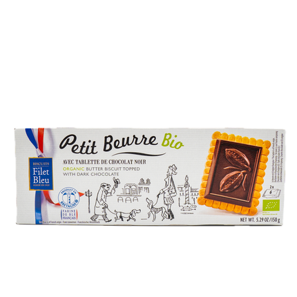 Filet Bleu Butter Biscuit Topped with Dark Chocolate (Petit Beurre) 5.3oz / 150g
