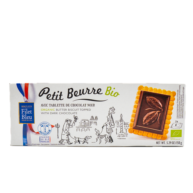 Filet Bleu Butter Biscuit Topped with Dark Chocolate (Petit Beurre) 5.3oz / 150g