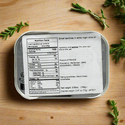Mouettes d'Arvor Small Sardines in Extra Virgin Olive Oil 3.53oz / 100g