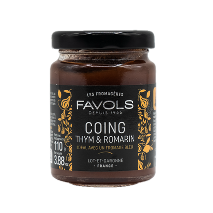 Favols Quince Thyme and Rosemary Jam 3.88oz / 110g
