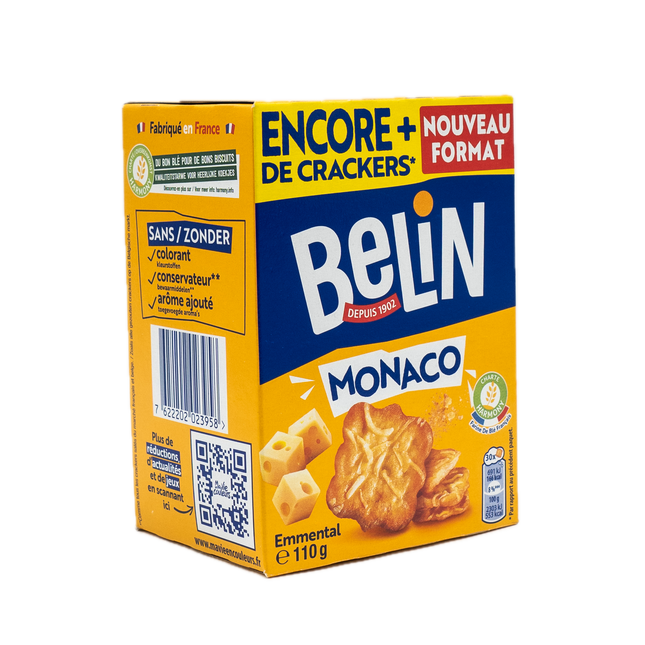 Belin Monaco Emmental Crackers 3.9oz / 110g