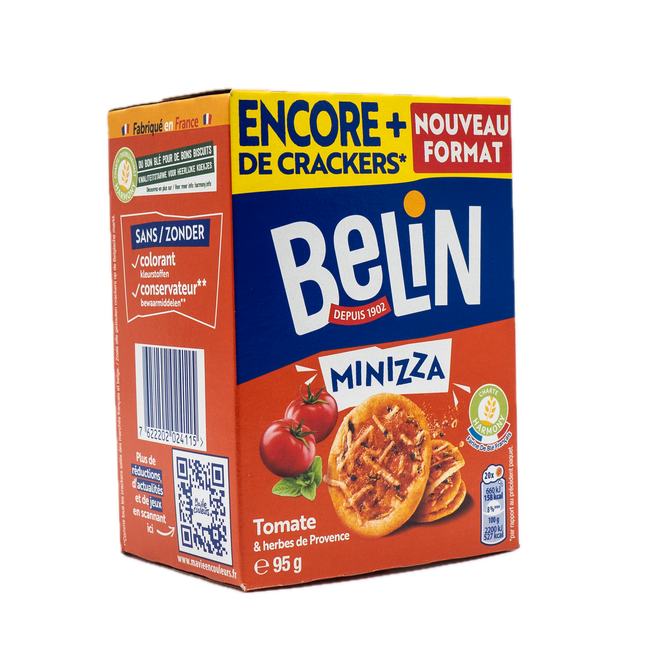 Belin Minizza Crackers with Tomato and Herbes de Provence 3.35oz / 95g