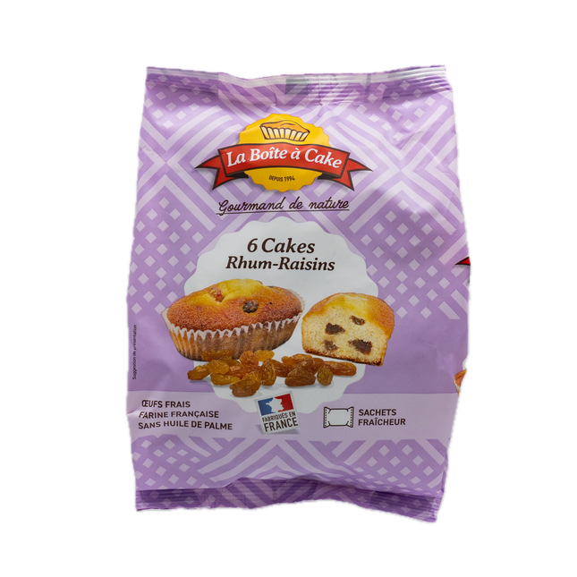 La Boite a Cake Filled Rum and Raisin Cake (6 Count) 7.4oz / 210g