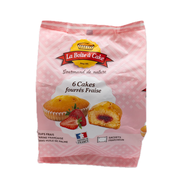 La Boite a Cake Filled Strawberry Cake (6 Count) 7.4oz / 210g