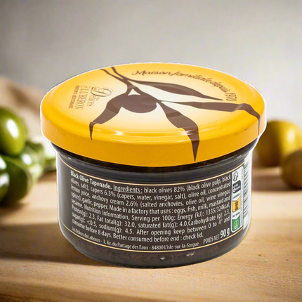 Délices du Luberon Black Olive Tapenade 3.1oz / 90g