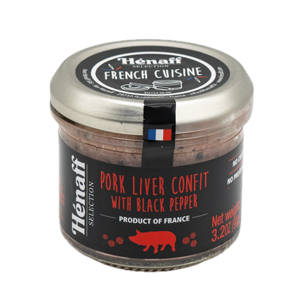 Hénaff Pork Liver Confit with Black Pepper 3.2oz / 90g