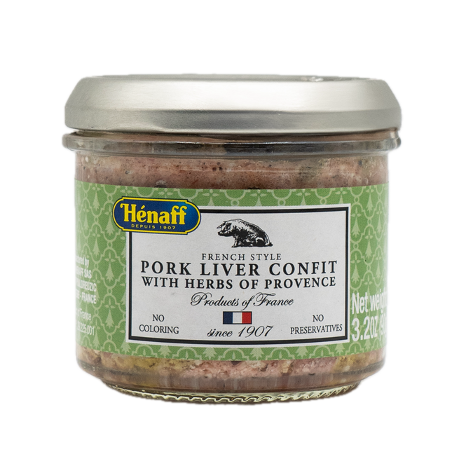 Hénaff French Style Pork Liver Confit with Herbs of Provence 3.2oz / 90g