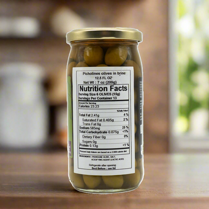 Eugene Brunel Green Picholine Olives 7oz/ 200g