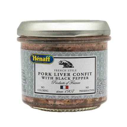 Hénaff French Style Pork Liver Confit with Black Pepper 3.2oz / 90g