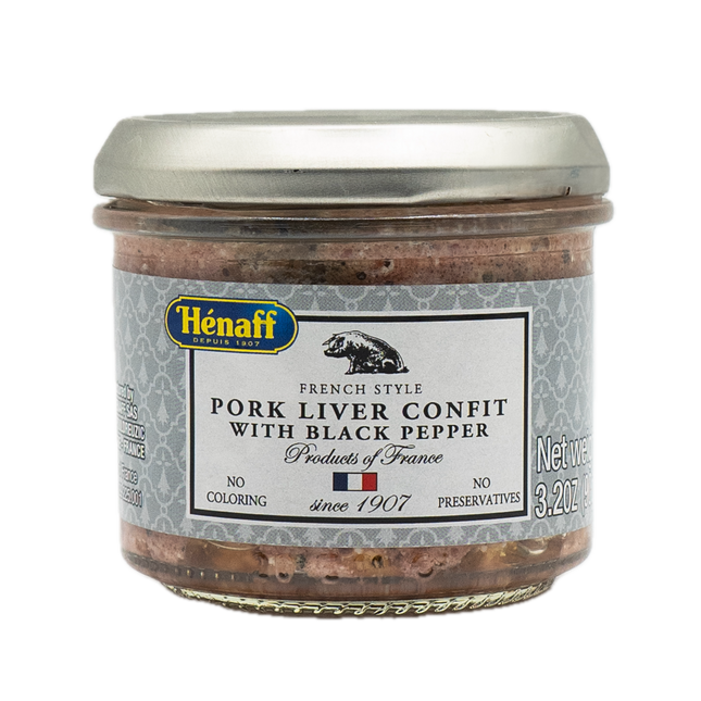 Hénaff French Style Pork Liver Confit with Black Pepper 3.2oz / 90g
