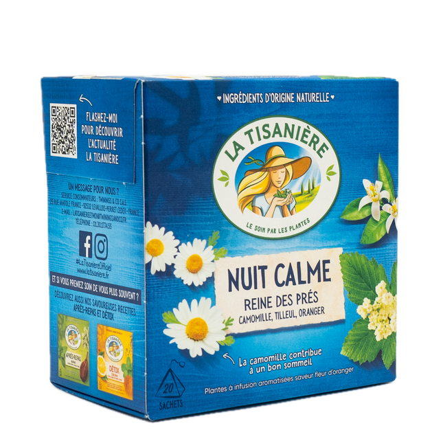 La Tisanière Calm Night Herbal Tea (Nuit Calme) (20 count) 1oz / 28g