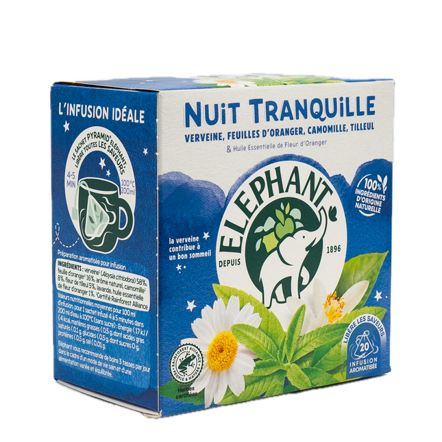 Elephant Peaceful Night Mix Herbal Tea (20 Count) 1.3oz / 38g