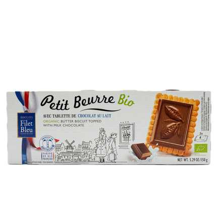 Filet Bleu Butter Biscuit Topped with Milk Chocolate (Petit Beurre ) 5.29oz / 150g