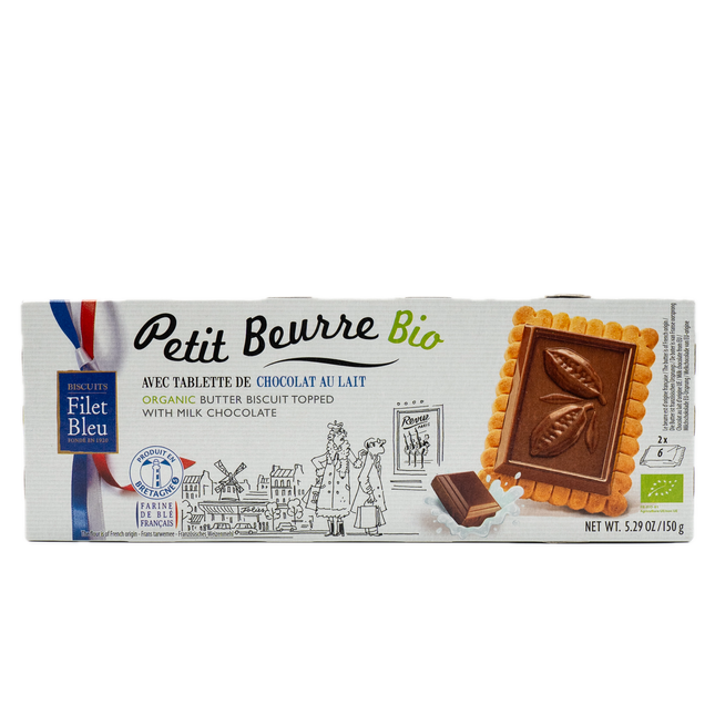 Filet Bleu Butter Biscuit Topped with Milk Chocolate (Petit Beurre ) 5.29oz / 150g