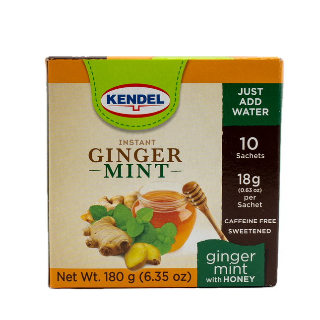 Kendel Instant Ginger Mint Tea with Honey (10 count) 6.35oz / 180g