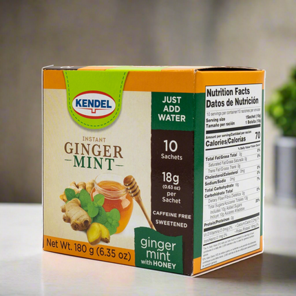 Kendel Instant Ginger Mint Tea with Honey (10 count) 6.35oz / 180g