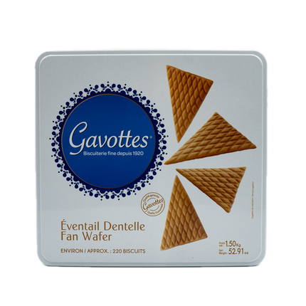 Gavottes Fan Wafers 45º (220 Count) 52.91oz / 1.5kg