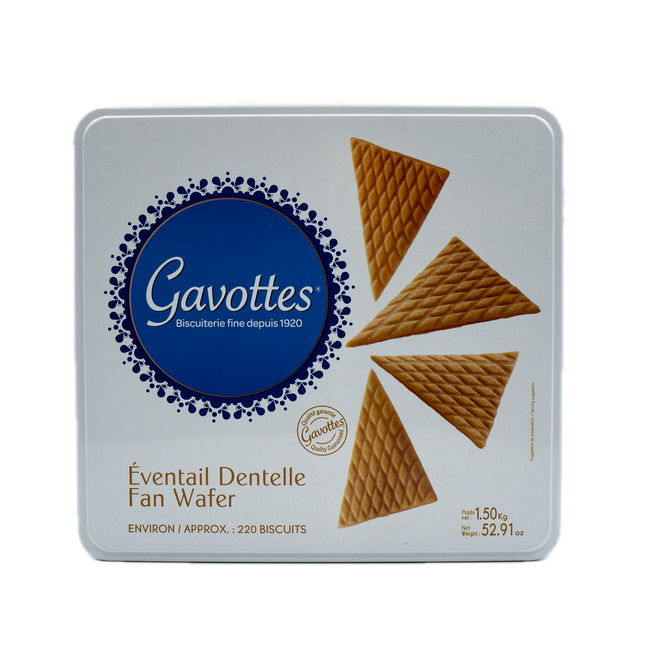 Gavottes Fan Wafers 45º (220 Count) 52.91oz / 1.5kg