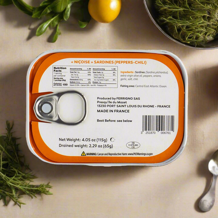 Ferrigno Niçoise Sardines Peppers-Chili 4.05oz / 115g